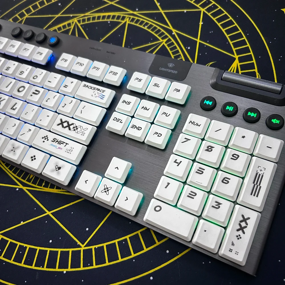 PBT material keycap set is suitable for Logitech G915/G815/G913/TKL mechanical keyboard, no fading wear resistance and non-slip