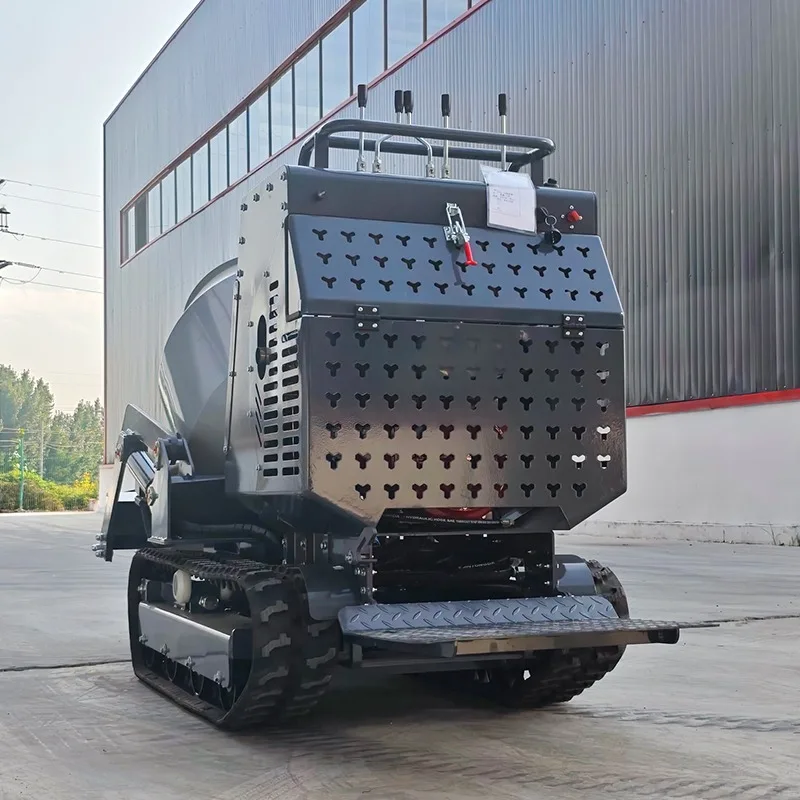Mini Concrete Mixer 750kg Self-loading Crawler Dump Truck with Hydraulic System Rotatory Drums for Sale