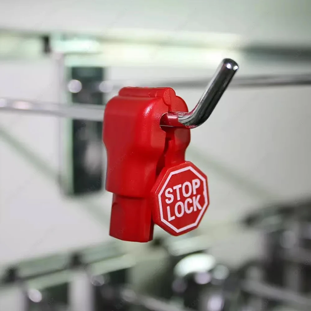 Imagem -02 - Anti-theft Eas Stop Lock para Exibição Loja Tags de Segurança Hook Stem e Peg Stoplock Diâmetro Bloqueio Plástico Vermelho 100 Pcs Milímetros