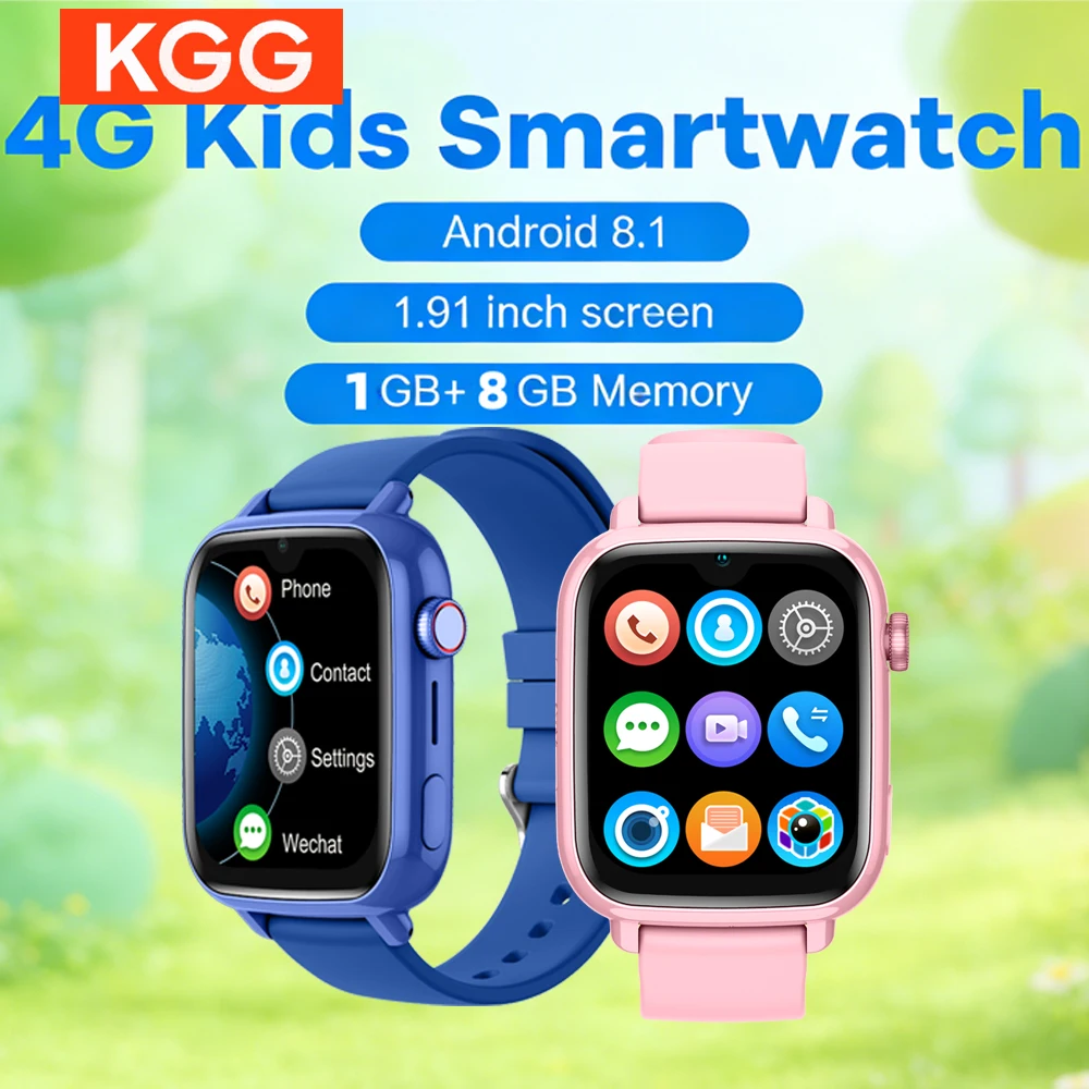 

4G Kids Smart Phone Watch 1.91' IPS GPS WIFI SOS Video Call Remote Monitor 1G RAM+8G ROM Children Festival Gifts APP Download