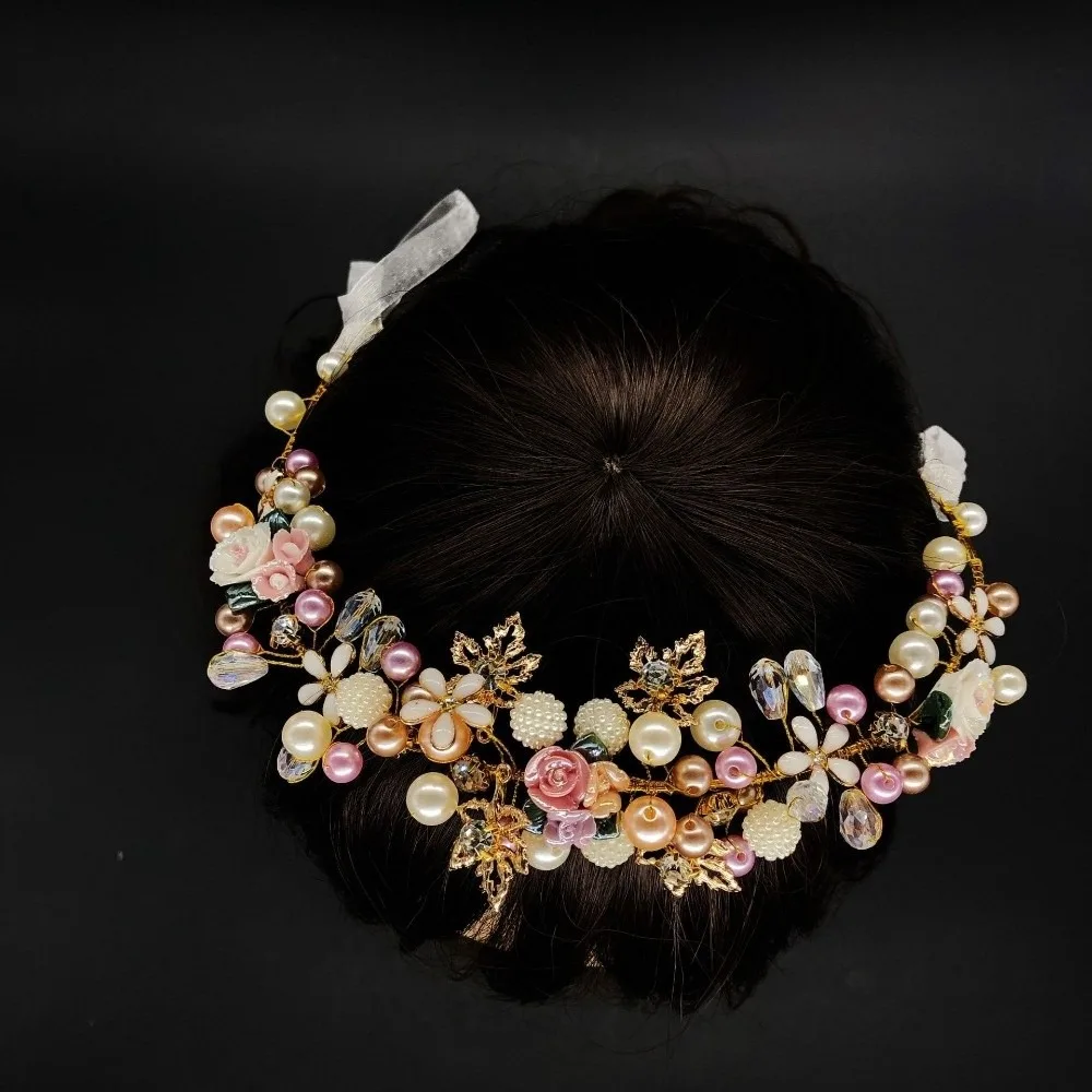 

Изысканная корона из сплава с цветами и стразами, золотистого цвета, для принцесс, обруч для волос, серьги, свадебные украшения для женщин