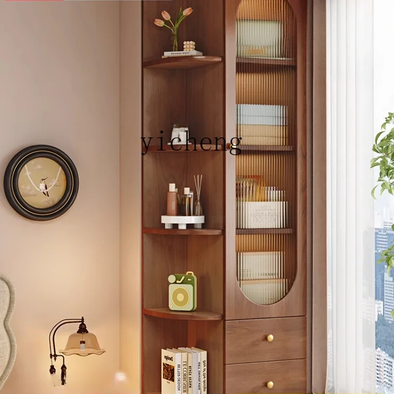 GZ   solid wood bookcase simple modern balcony bookshelf storage cabinet window sill corner cabinet