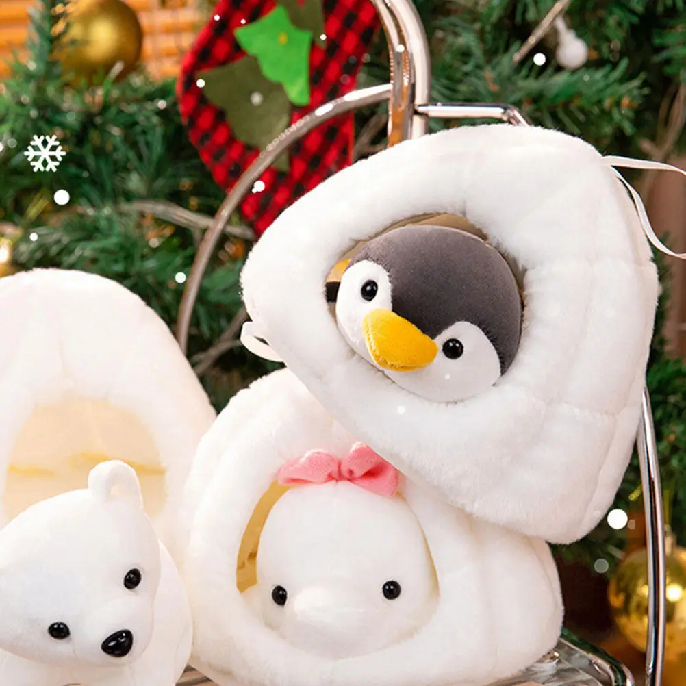 

1Set Cute Stuffed Penguin Animal Soft Cotton Comfortable Plushie Sleep Hug Gift Realistic Charming Home Decoration Accent