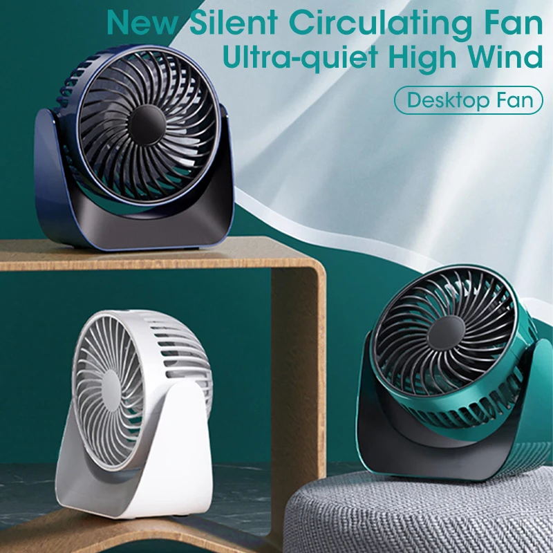 

Portable Fan USB Rechargeable Fans For Home Offic Outdoor Car Dormitory Mini Cooling Mute Table Fan 360° 3-Speed Wind Adjustment