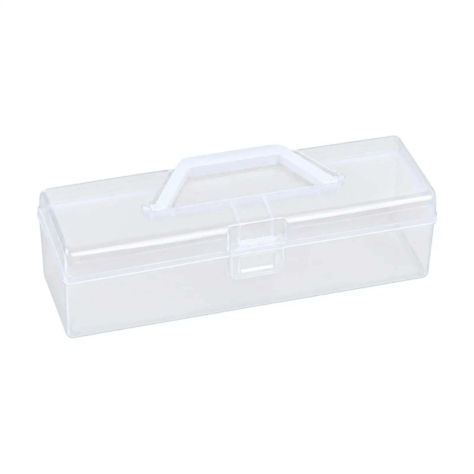 Storage Box Transparent Translucent Plastic Storage Box with Hinged Lid Portable Art Supply Organizer Buckle Closure