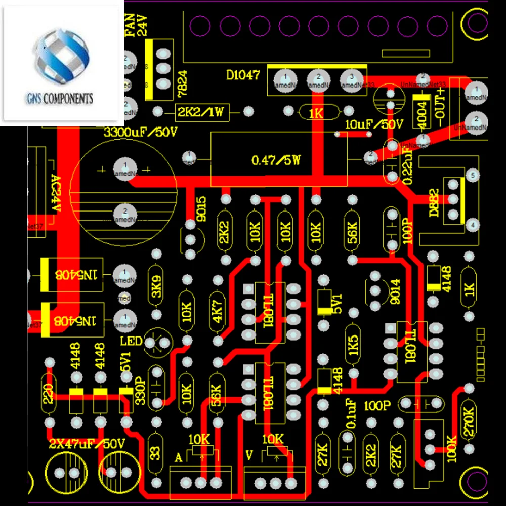 0-30V rosso 2mA-3A alimentatore regolato DC regolabile in modo continuo Kit fai da te per laboratorio di educazione scolastica Kit fai da te