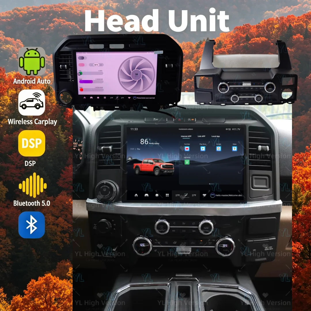 Android auto New model 13.1INCH Android14 Car Radio for Ford F150 2015-2025 CarPlay GPS Navigation Multimedia Video Player WIFI