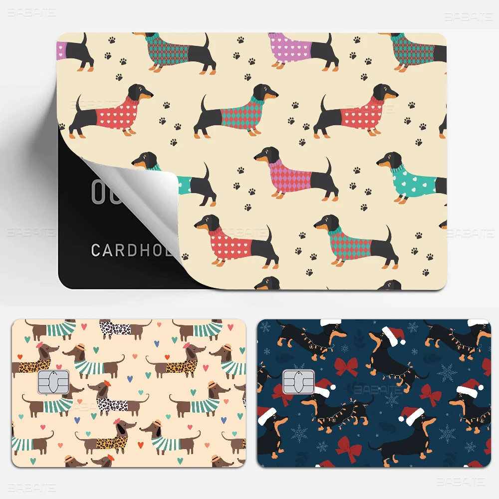 Cute Dachshund Dog Various Anime Bank Credit Cards Bus Pass Stickers Cool Decoration Waterproof Stickers Collection Toys Gifts