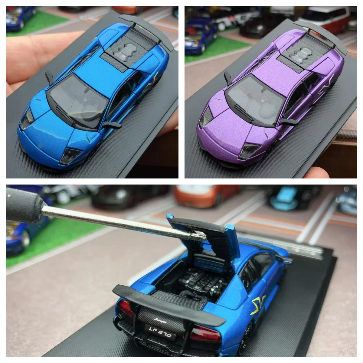 HRM 1:64 Murcielago LP670-4 SV Model Car Alloy Super Car Diecast Display Gifts