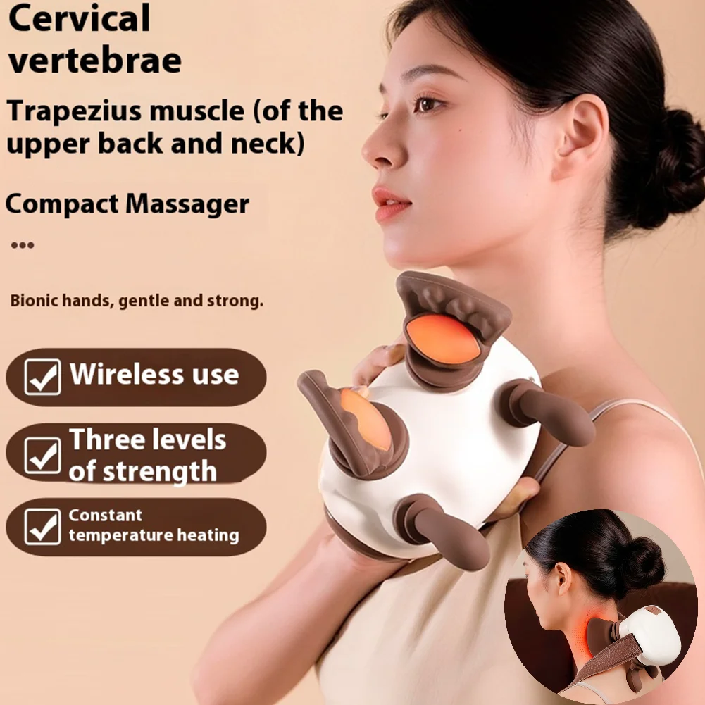 

Shoulder Massager with Heat Shiatsu Neck/Back Massager Deep Tissue Kneading Massage Pillow for Dad Mom Fatigue Relax Muscle Gift