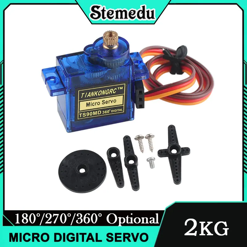 9g Micro Servo Metal Gear 90/180/270 °   Hoekbediening 2kg-cm voor RC Vliegtuighelikopter DIY Robot 4,8-6V Lichtgewicht besturing