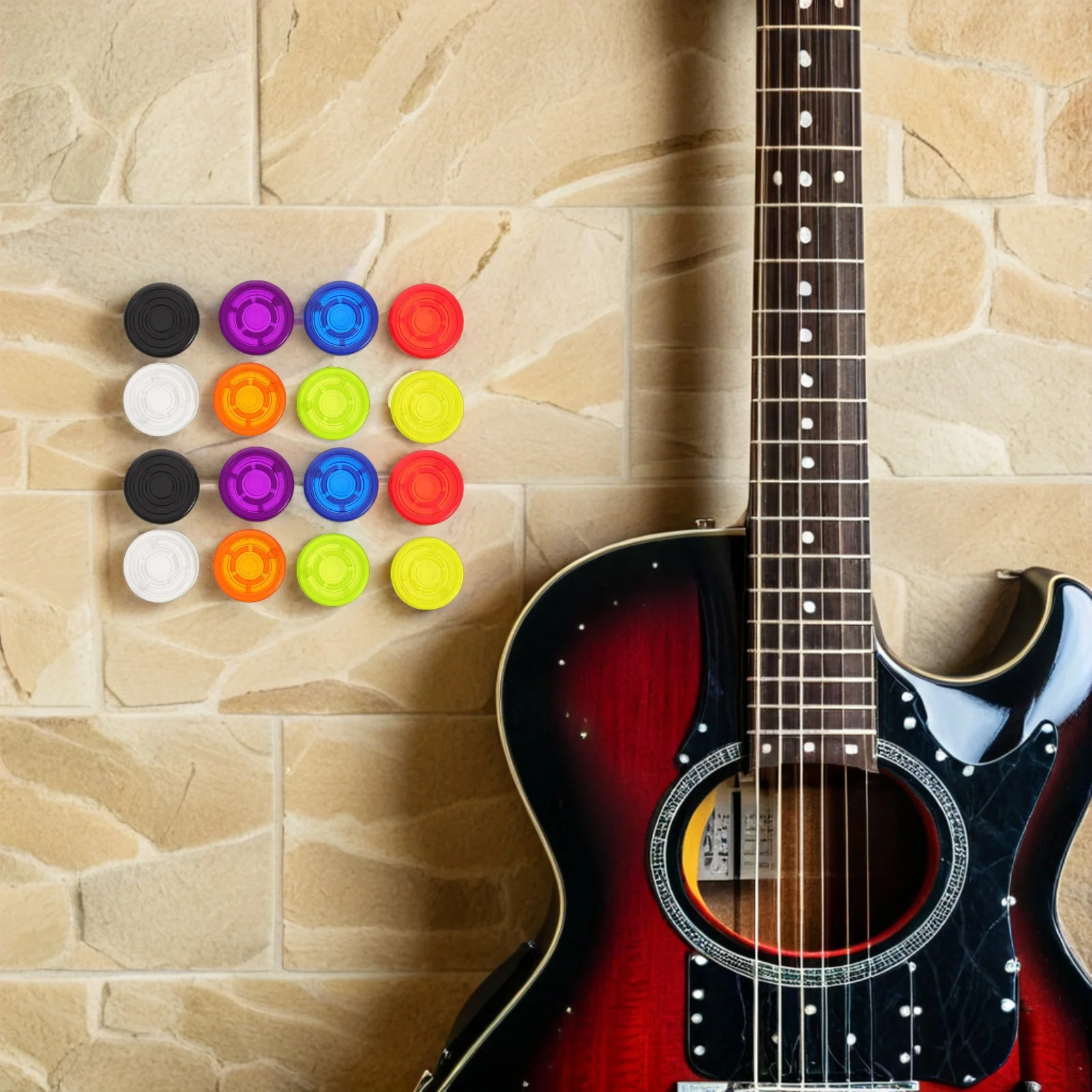 

16Pcs Guitar Pedal Footswitch Caps Upgraded Metal Stomp Button Toppers Anti-Slip Surface for Multi-Effects Pedals Reliable