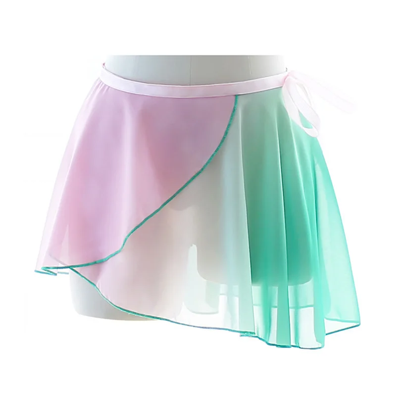 CLYFAN Gradient Color Ballet /Dance Chiffon Wrap Skirt for Toddler/Girls/Women