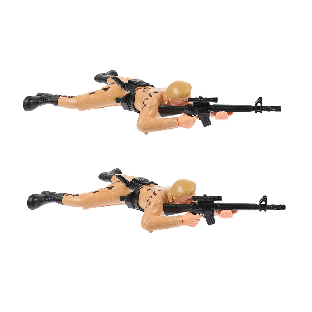 2Pcs Interactive Electric Crawling Soldier Figures for Kids Army Action Figures Early Learning Motor Skill Aid