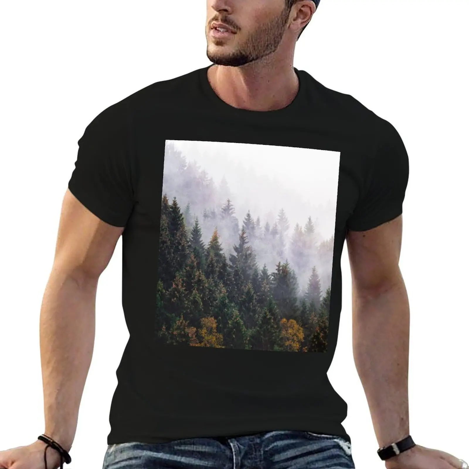 

The Big Calm // Misty Fairytale Wilderness Forest With Cascadia Trees Covered In Magic Light And Fog Series T-Shirt
