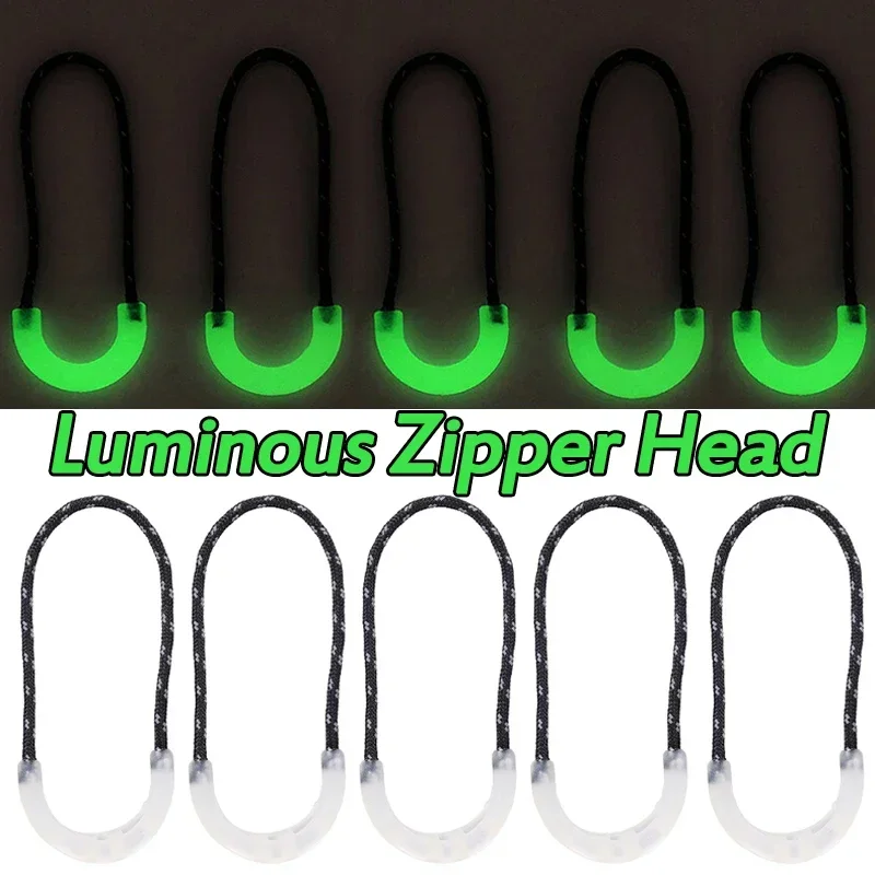 10/1Pcs Glow in The Dark Zipper Puller Head Anti-lost Luminous Zippers Backpack Pendant for Coat Rucksack Handbag Tent Puller