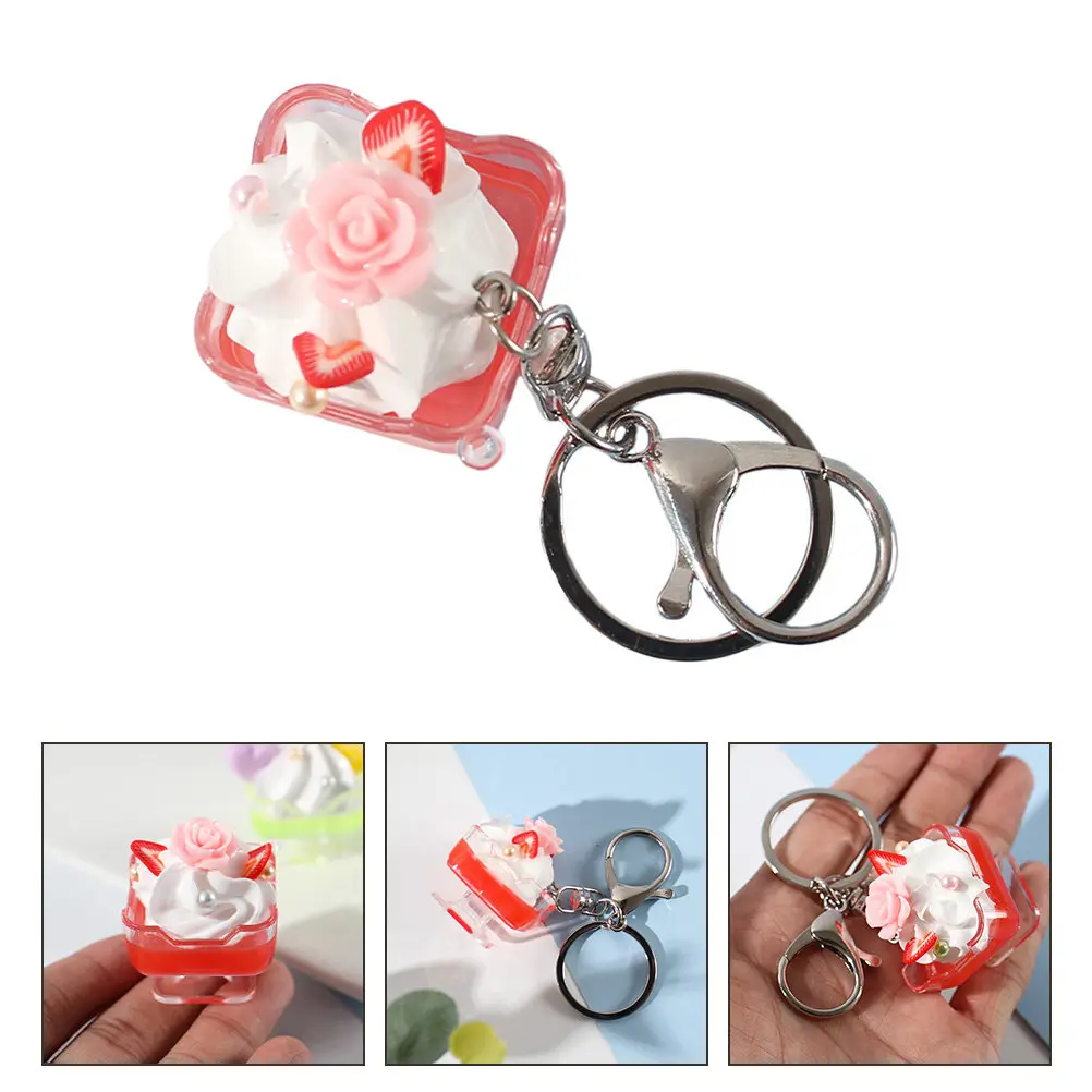 Lovely Ice Cream Keychain Pendant Simulated Dessert Design for Bag Purse Key Ring Decor Creative Gift for Friends Family