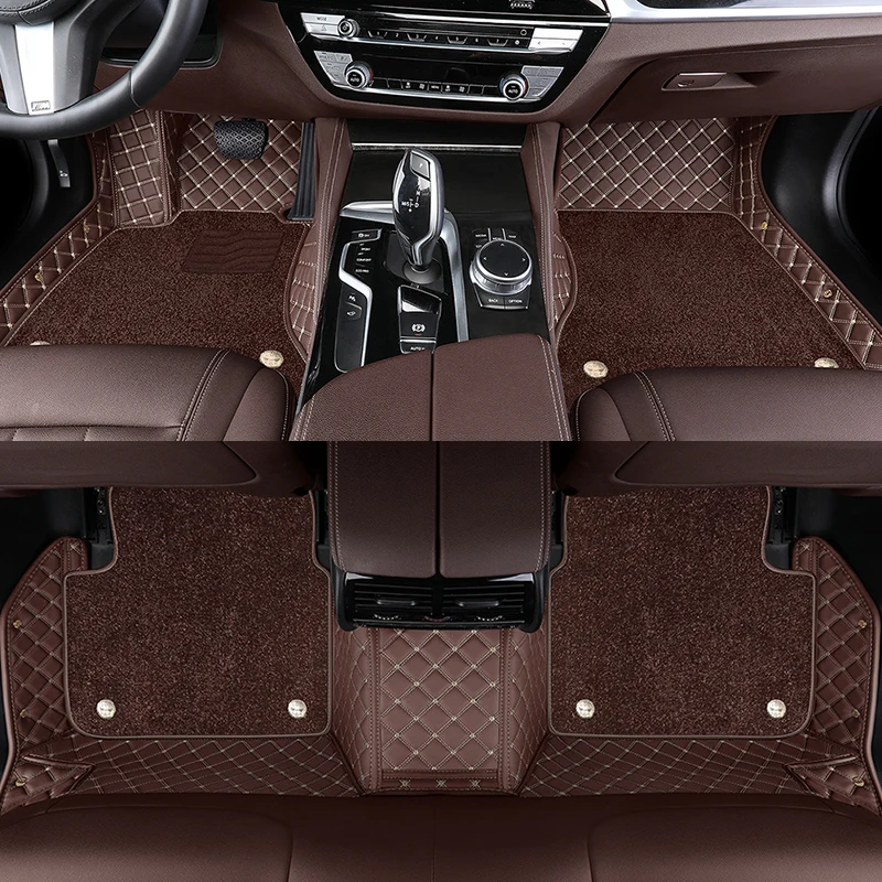 맞춤형 이중층 컬러 자동차 바닥 매트, 폭스바겐 Vw 파사트 변형 2006-2014 B7 마고탄 2016-2022 인테리어 자동차 액세서리