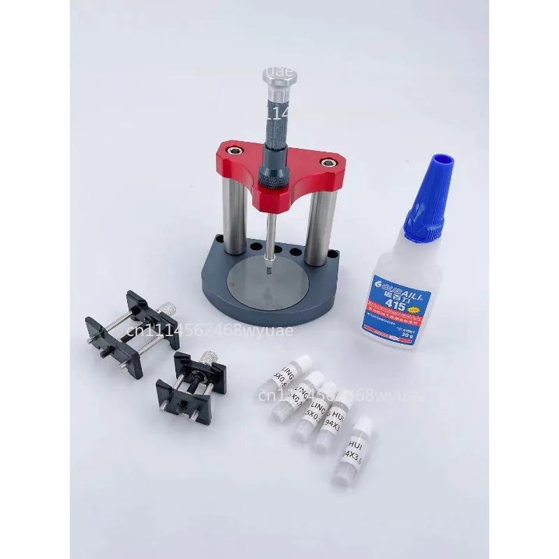 Bench Type Watch Dial Feet Milling Tool Kit with Movement Holder and Assorted Metal Dial Feet Parts for Watchmakers T0432