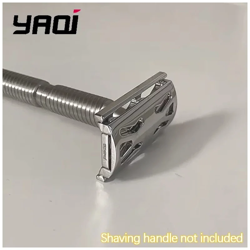 YAQI 316 Stainless Steel Polished Safety Razor Head for Men Men Shaving Products Hollowed Sentinel Ssp 0.90mm Blade Gap