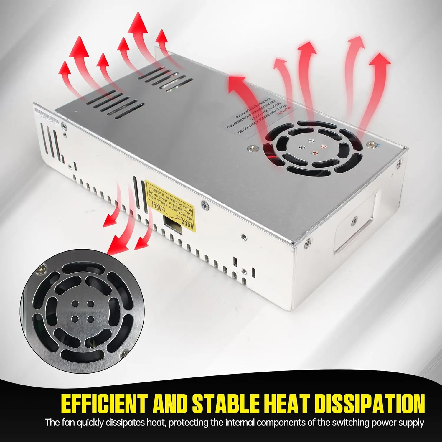 400W 60V DC Switching Power Supply, AC 110V/220V to DC 60V Adapter for LED Strip, CCTV, CNC Router, Stepper Motor