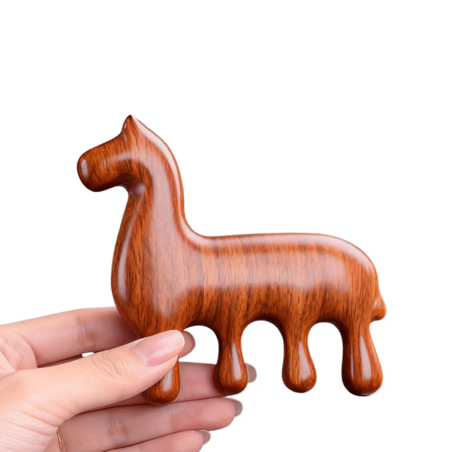 Golden Sandalwood Massage tool Wooden Head Meridian Brush Horse Year New Model Gift Box Holiday Friend