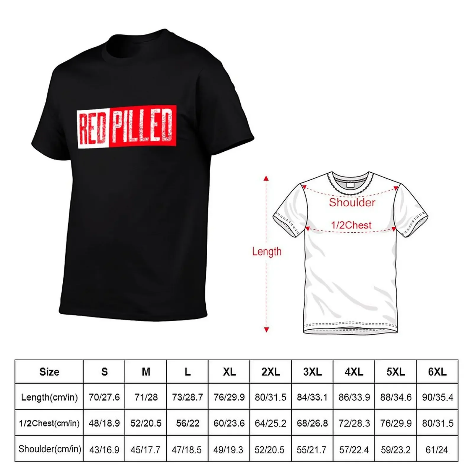 Red Pilled (red pill/redpilled) T-Shirt shirts graphic croswit shirt man man t shirt vintage clothes T-shirt men