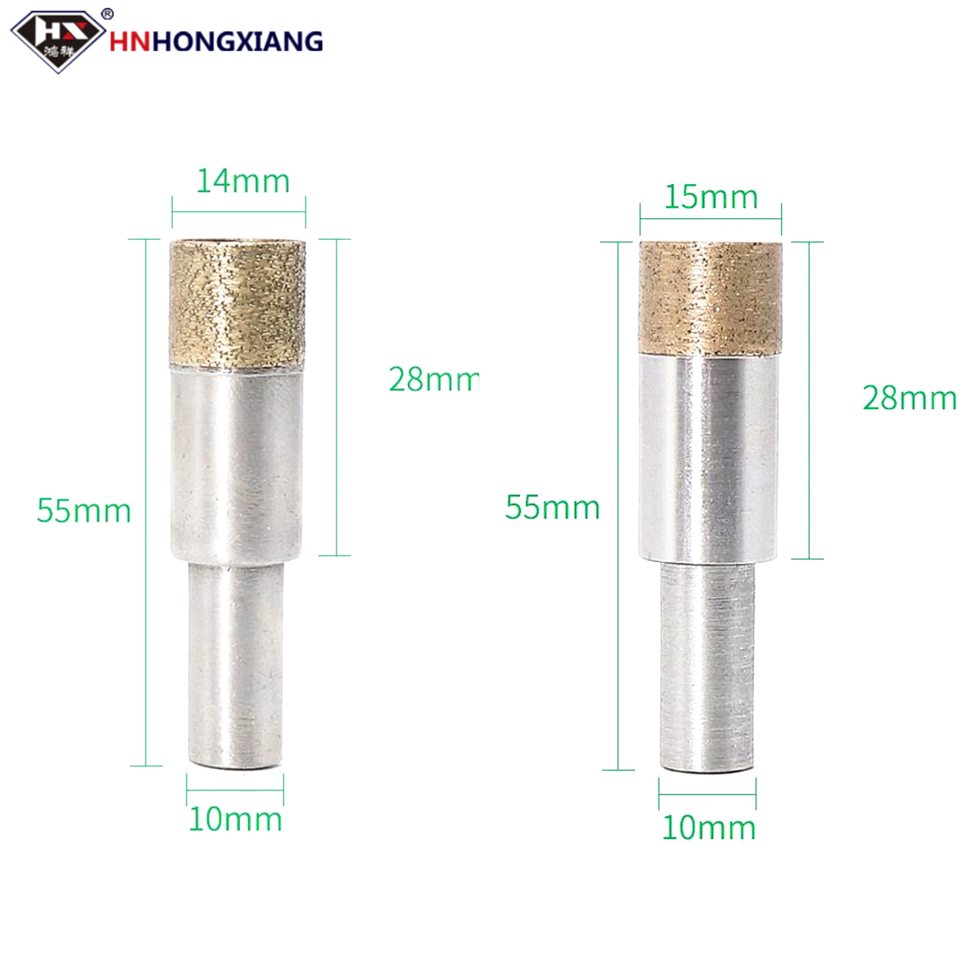 HNHONGXIANG broca de núcleo de diamante de vidrio, vástago recto sinterizado, broca de diamante para azulejo de vidrio, cerámica