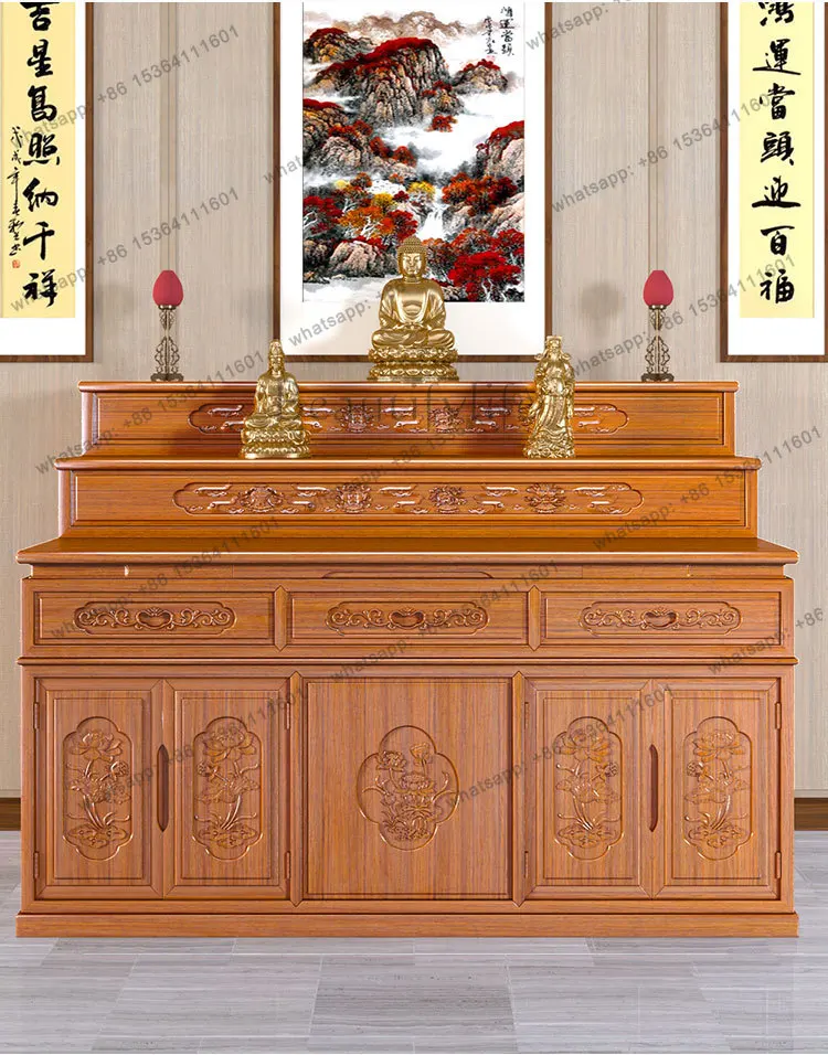 

LJYThree-layer for family fairy table Chinese style for incense solid wood eight immortals table Bodhisattva offering