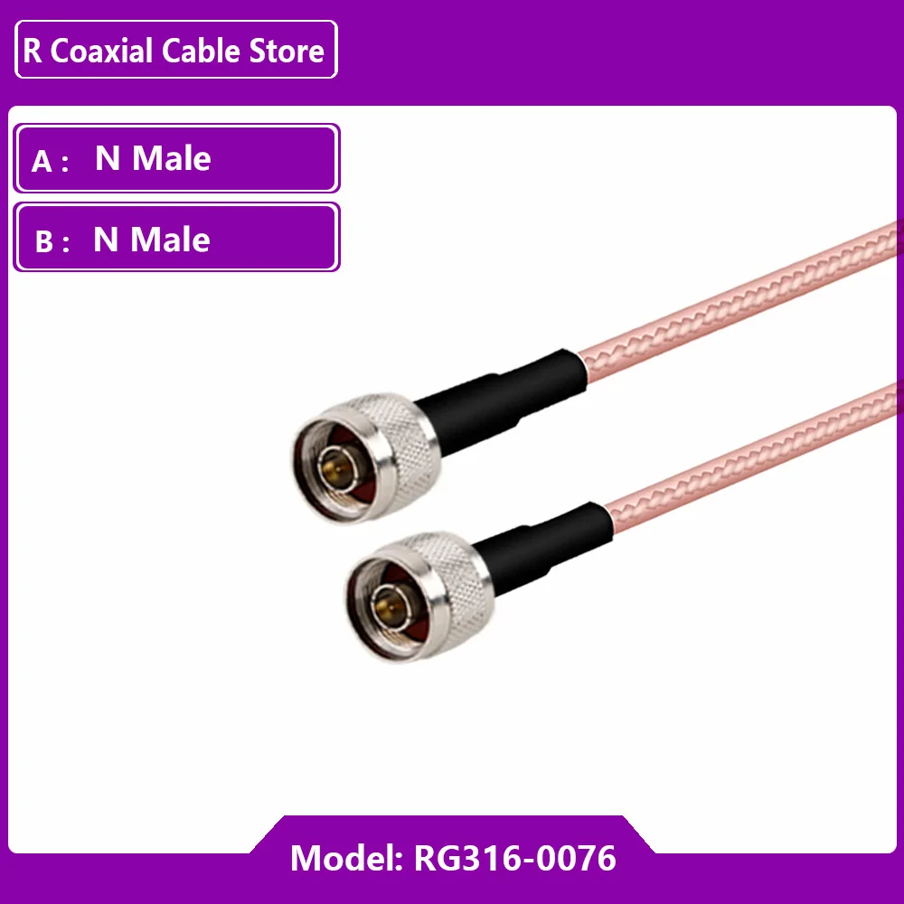 RG316 Cable N Male to N Male Plug Connector RF Coaxial 50Ohm Low Loss RG-316 Jumper Pigtail 3G/4G/5G/LTE Antenna Extension Cable