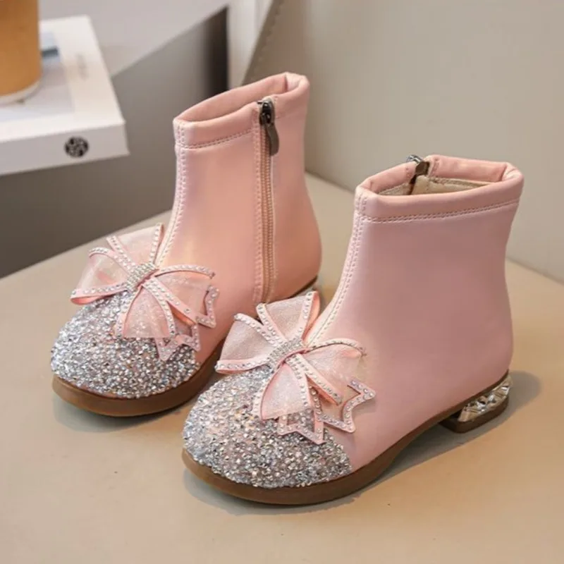 2026 الخريف الشتاء الفتيات الدافئة رقيق لينة وحيد الأميرة حذاء من الجلد أداء أنيق أحذية الموضة للأطفال ​