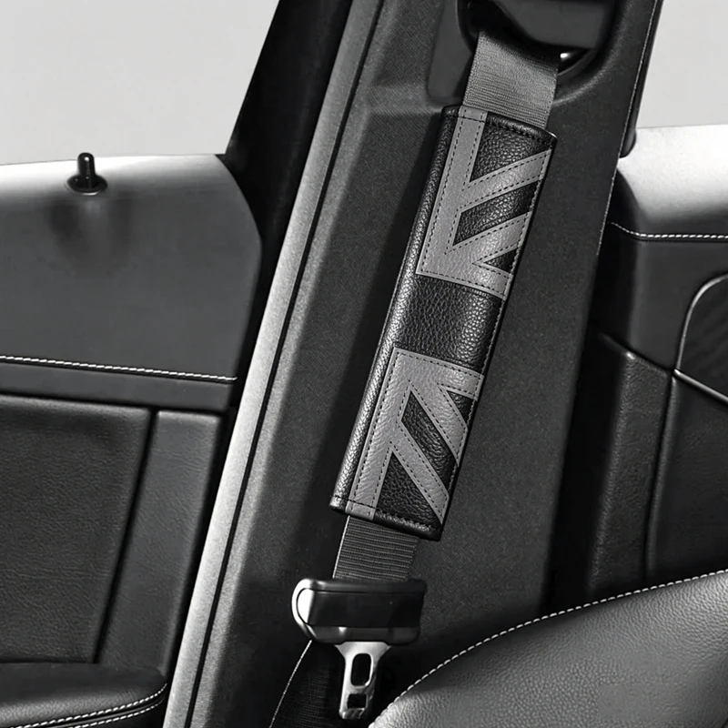2Pcs PU Leather Universal Safety Seat Belt Cover Shoulders Pad Cover For BMW MINI Cooper JCW F54 F55 F56 F57 F60 R55 R56 R60 R57