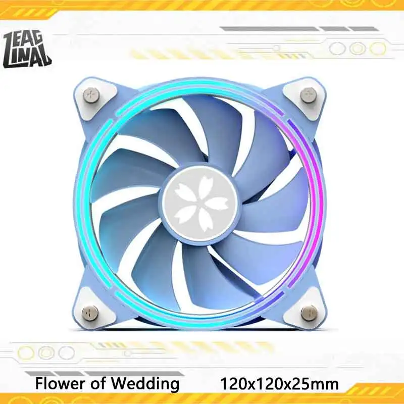 

Zeaginal Wedding Flower 12cm ARGB Computer Character Heatheat 1800rpm, Unique Ring Fan