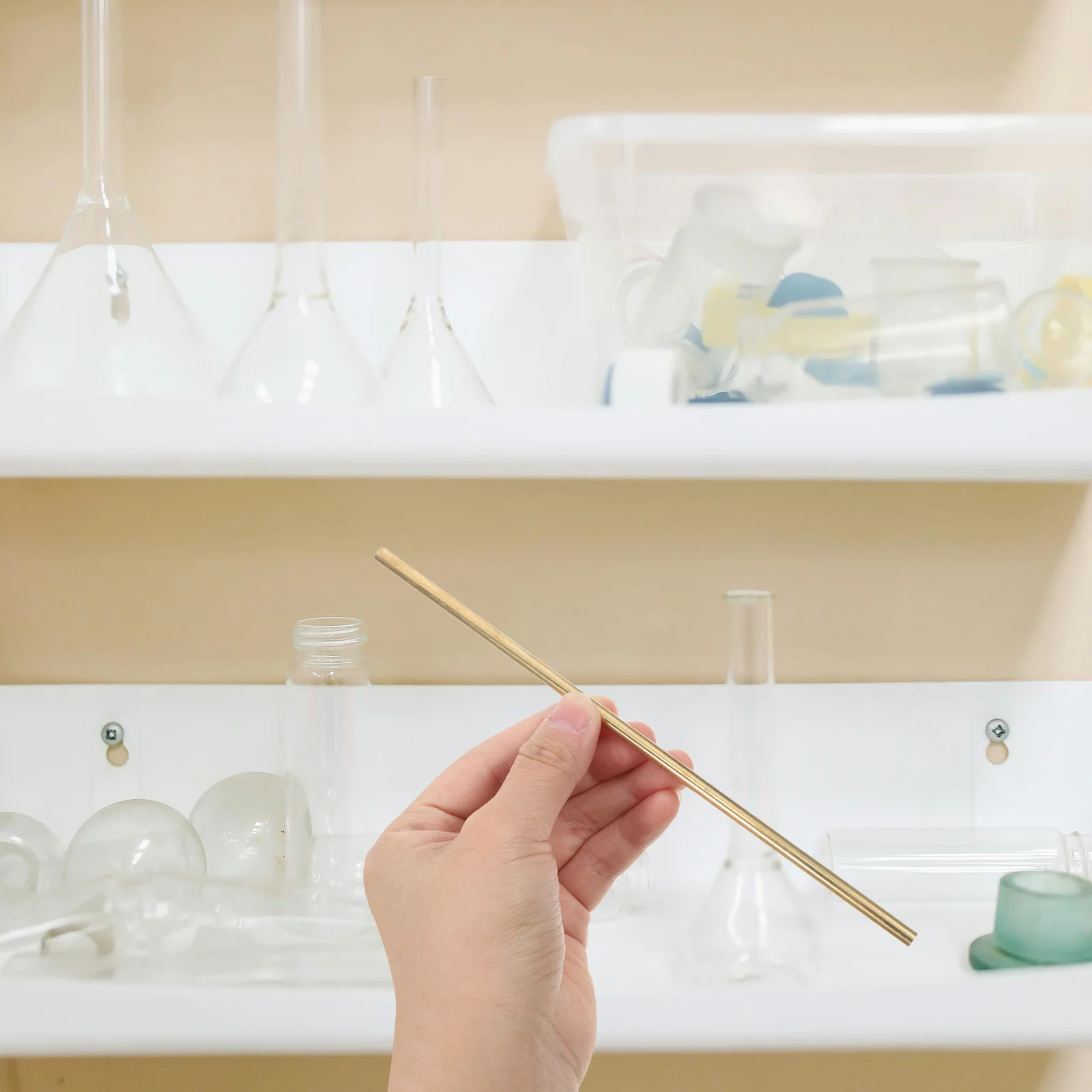 2Pcs Brass Rods Thermal Conduction Sticks Precision Heat Transfer Bars Physics Lab Solid Round Rods for Science Experiment Use