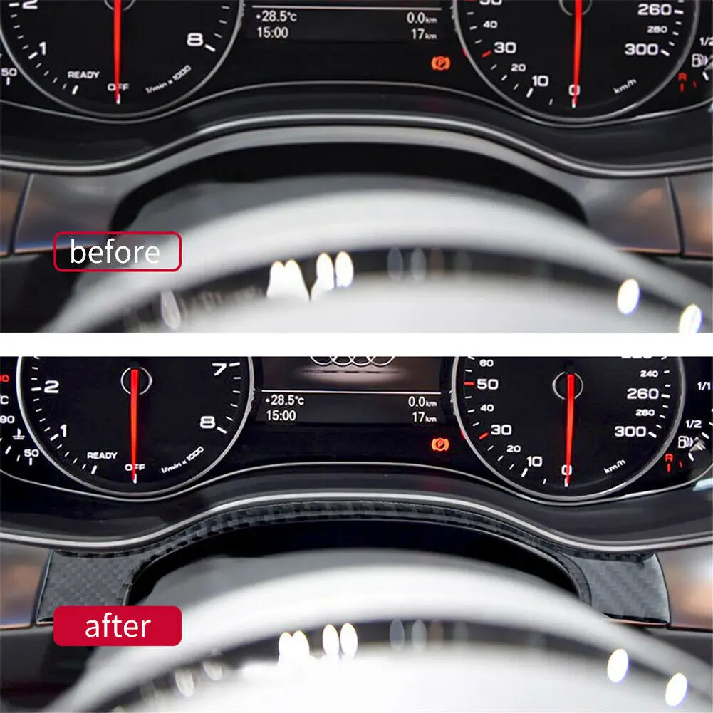 Car Center Console Dashboard Decor Carbon Fiber Sticker For Audi A6 C7 Allroad A7 Sportback 2012-2018 Auto Interior Accessories
