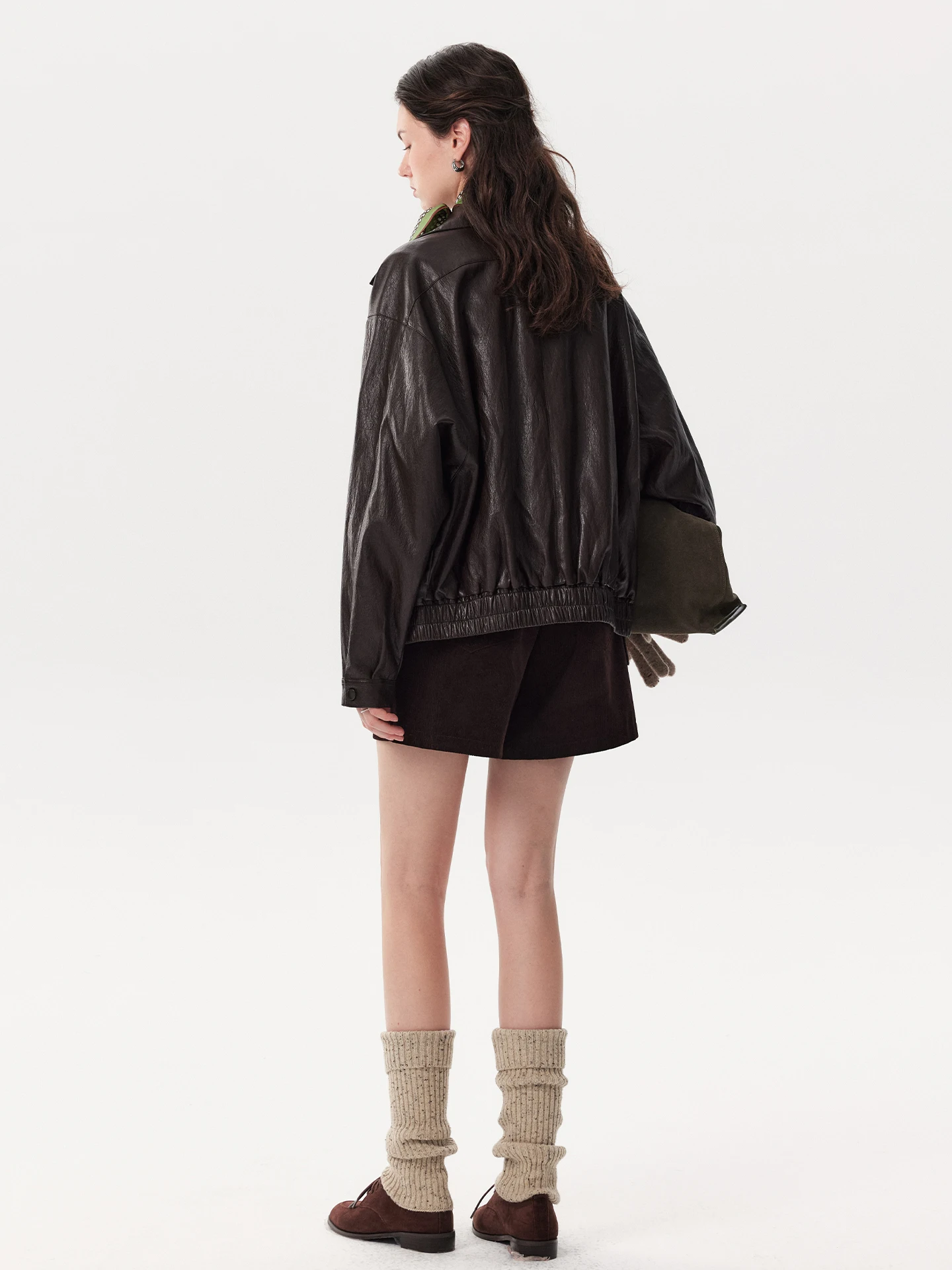 プラスサイズ アメリカン キャラメルワックス ヘビーデューティー エコフレンドリー PU ショートレザージャケット 春秋新作 デザイナー プラス 通勤スタイル