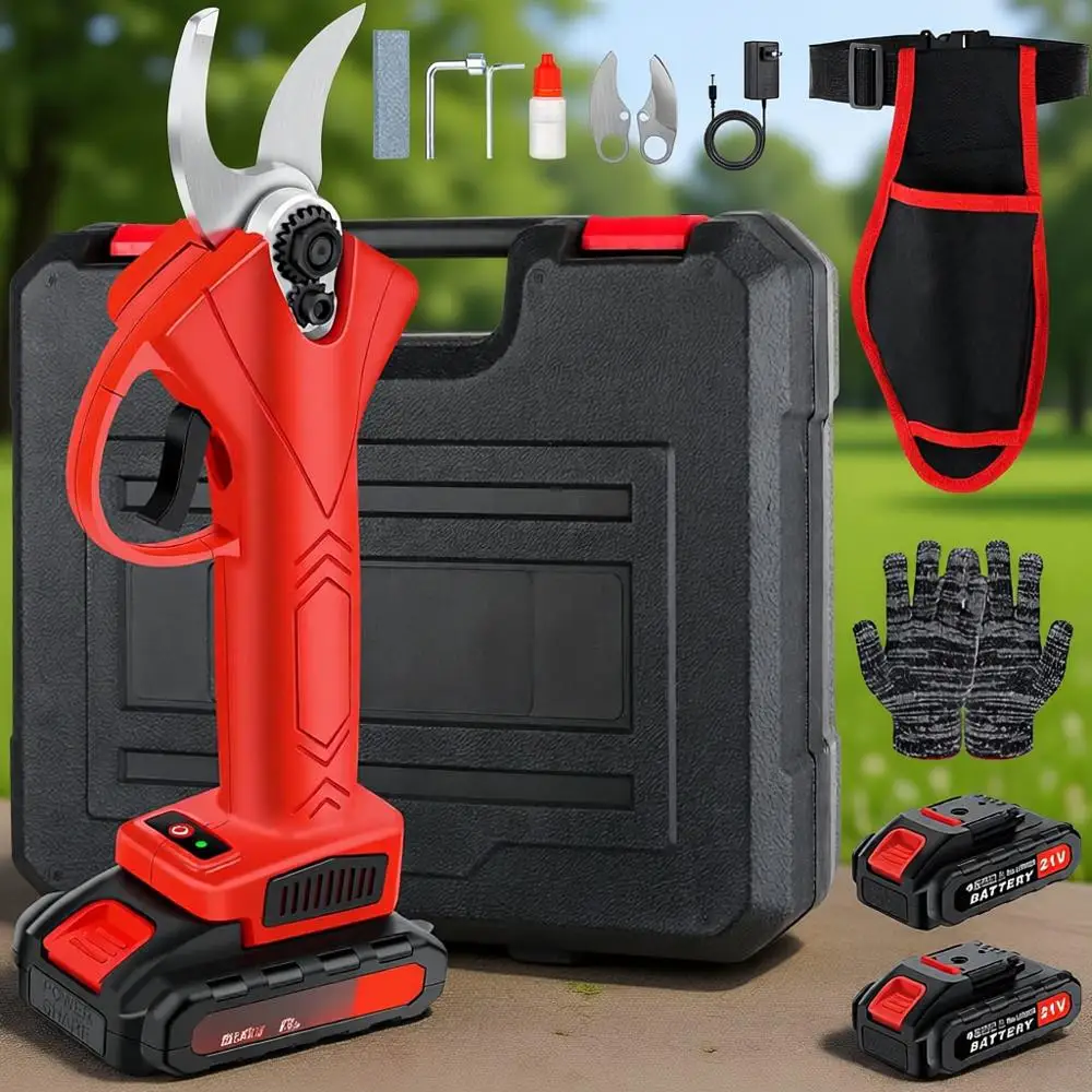 

Cordless Electric Pruning Shears, 30mm Cutting Capacity, Dual 2Ah Lithium Batteries, Tree Branch Trimmer