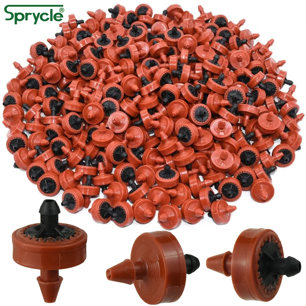 SPRYCLE 20PCS 2L 4L 8L Pressure Compensating Emitter Dripper Self-cleaning Drip Irrigation Water Regulator 4/7 Pipe Hose Puncher