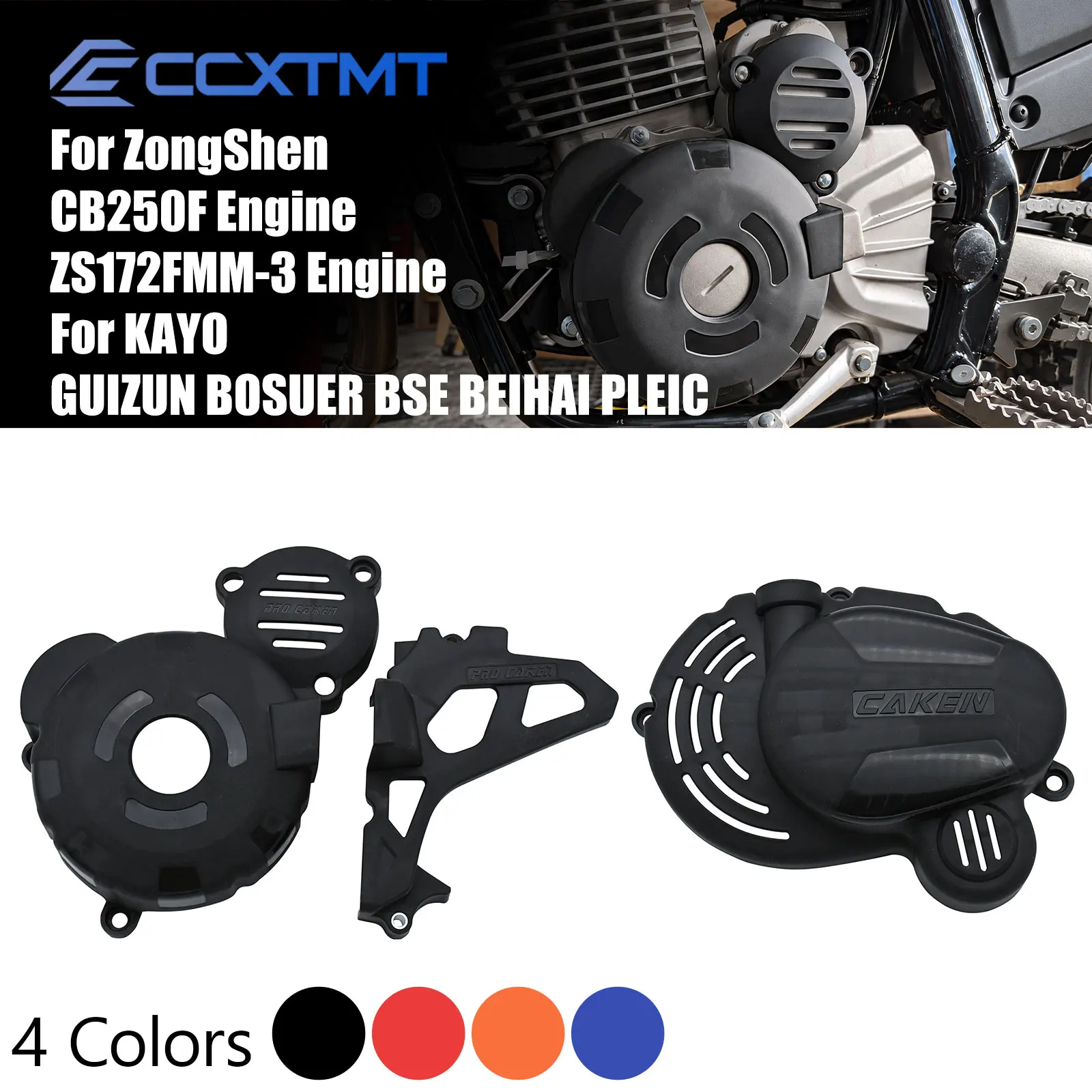 Plastic Engine Clutch Guard Water Pump Cover Ignition Protector For ZongShen CB250F ZS172FMM-3 Engine GUIZUN BOSUER BSE KAYO T4