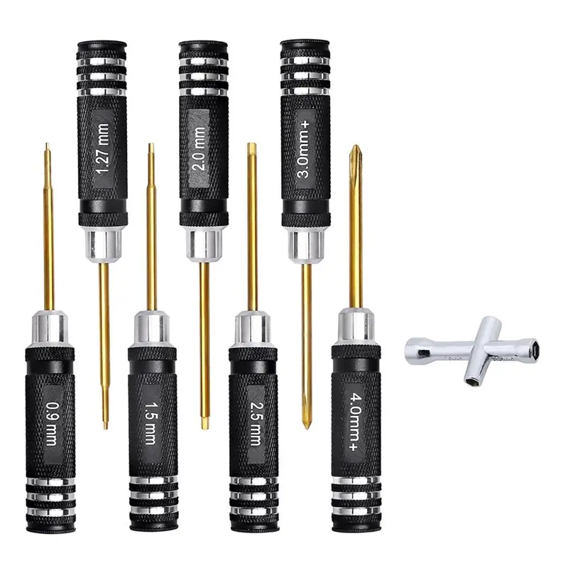 

Набор инструментов ABBP-RC: шестигранные отвертки 0,9 мм, 1,27 мм, 1,5 мм, 2 мм, 2,5 мм и крестовые отвертки 3 мм, 4 мм для Traxxas Axial SCX24