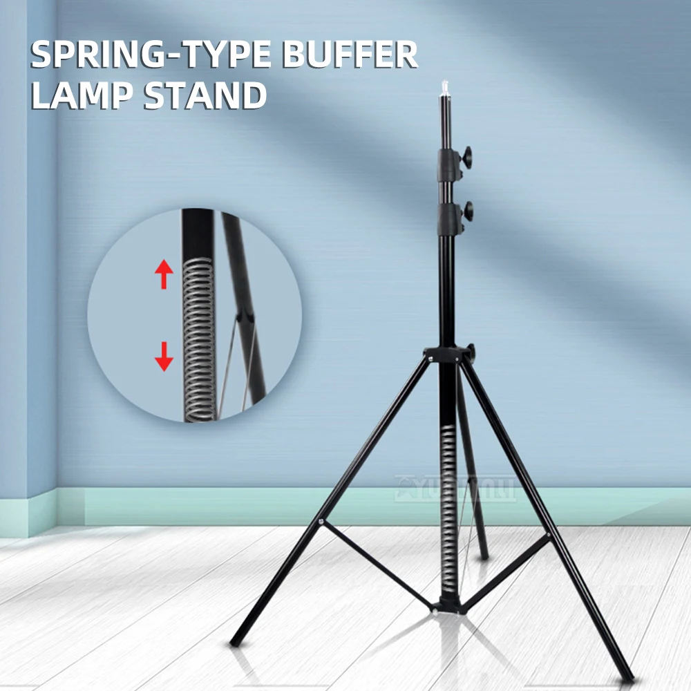 2.1m/2.8m Photography Fill Light Tripod with Thickened 1/4 Inch Interface Spring Shock Absorption Live Sunlight Lamp Stand