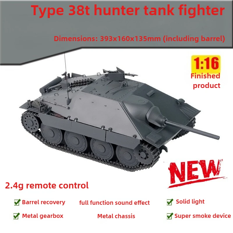 Véhicule de réservoir télécommandé RC 1/16, 38t, fonction complète, Simulation, destructeur de réservoir, modèle de jouet, cadeau