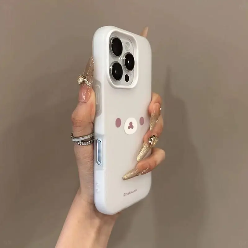 Rilakkuma protective cover, fashionable anti-fall phone case, suitable for iPhone 11 12 13 14 15 16 17pro max