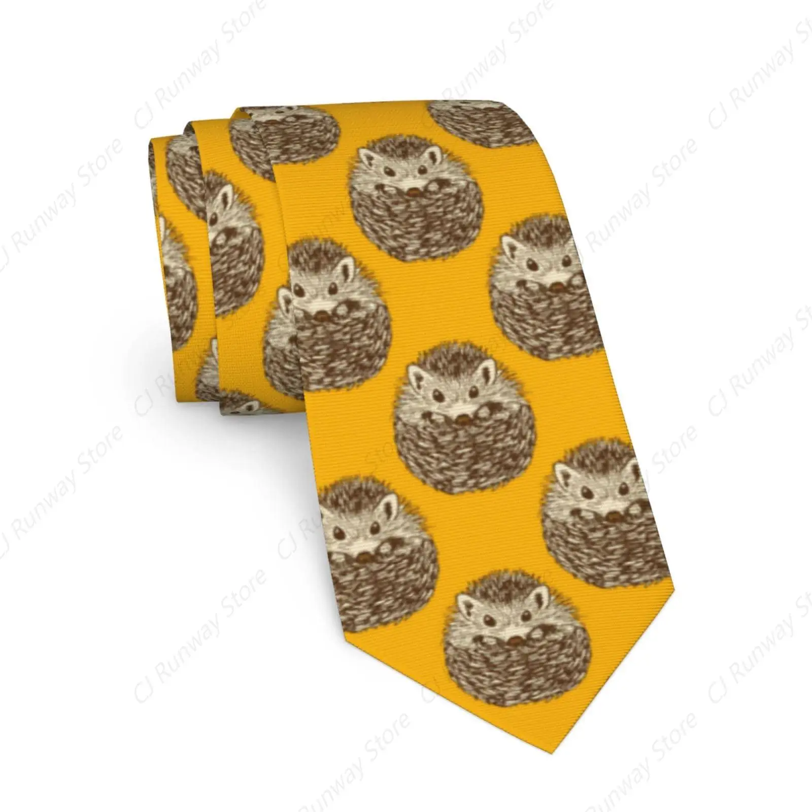 Cute Hedgehog Ties For Men Novelty Funny Neckties Classic Fashion Men's Tie For Wedding Party Business Casual Gifts