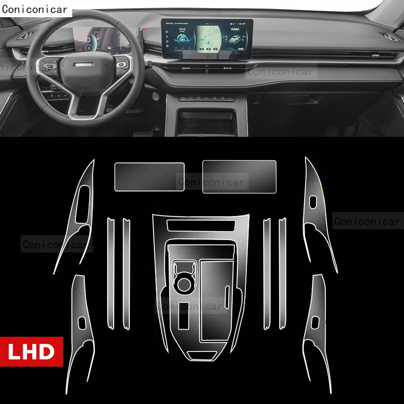 For HAVAL H6 2022-2024 Gearbox Panel Navigation Automotive Interior Screen Protective Film TPU Anti-Scratch Protect Sticker