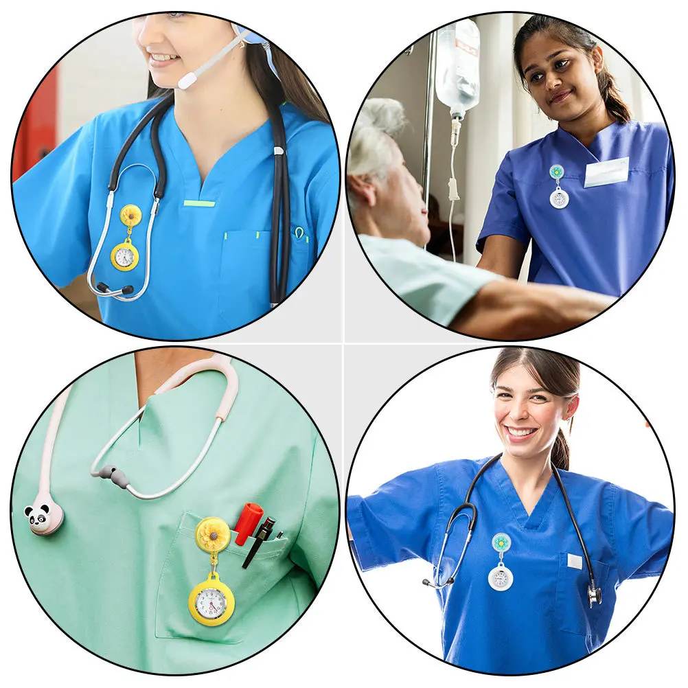 2 قطعة ساعة معلقة ممرضة كليب لطيف الساعات اكسسوارات فوب كليب على الكوارتز الممرضات