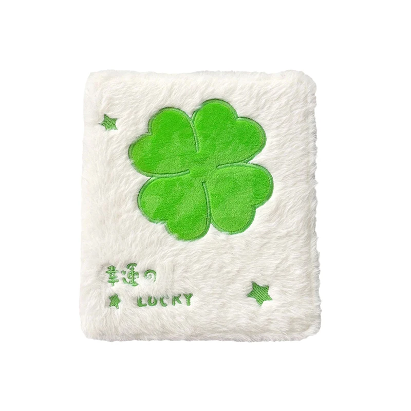 Pack of 1/4/10 Pcs Quirky Four-leaf Clover Plush Idol Photocard Organizer; Transparent Inner Page Design for Easy Viewing.
