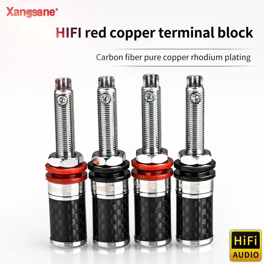 

Xangsane pure red copper rhodium plated hifi terminal block hifi banana plug female socket audio terminal board plug