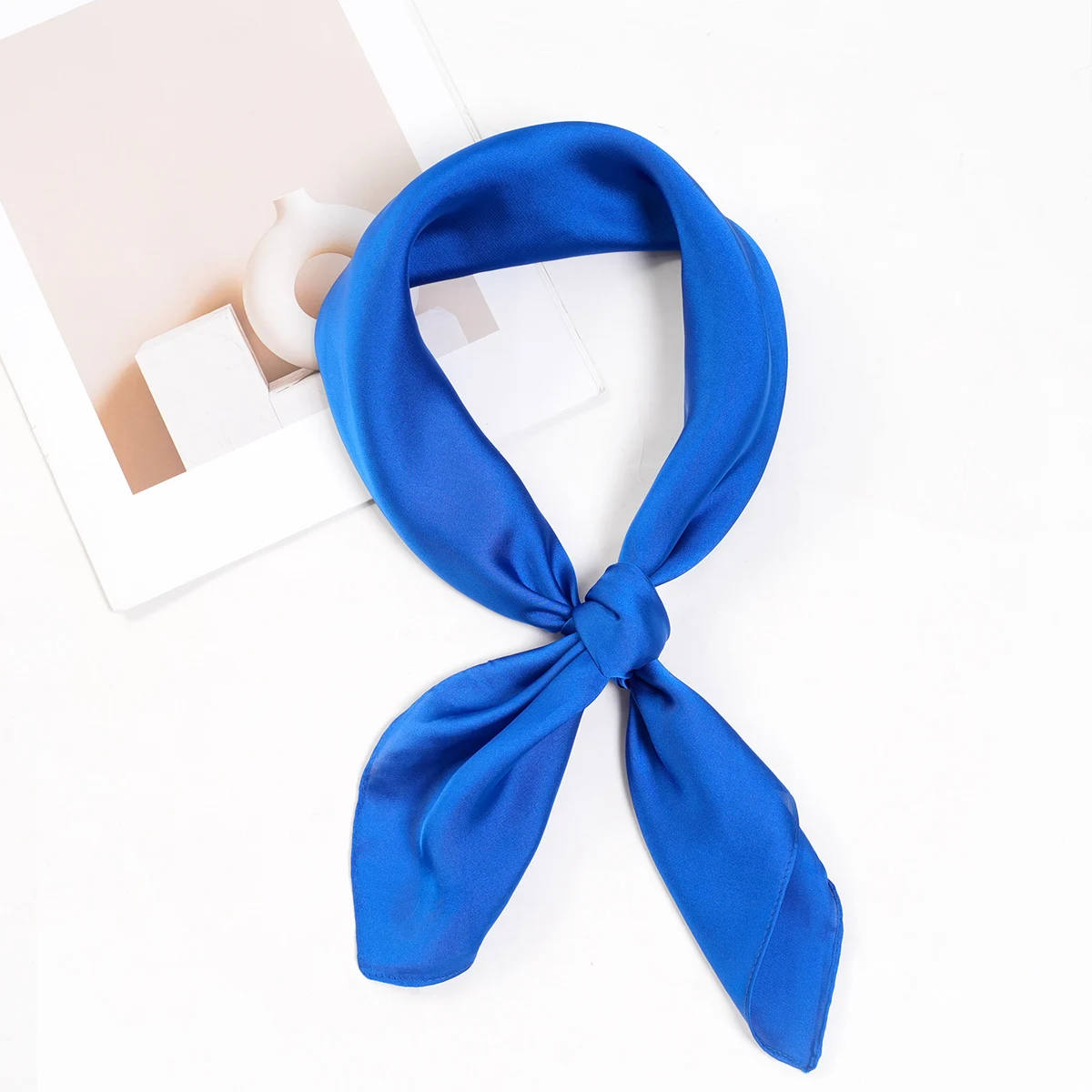 New senior color imitation silk small square scarf silk scarf women all professional scarf decoration solid color