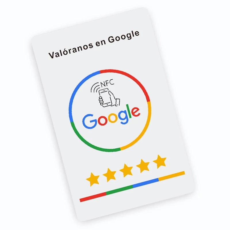 Spanish German French Dutch English NFC Google Review Cards Android/IPhone Tap URL Writing Social Business Review Cards